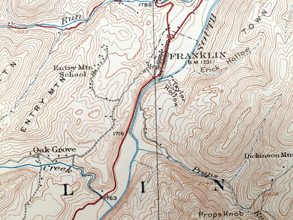 Antique Circleville, West Virginia 1924 US Geological Survey Topographic Map – Pendleton County, Mill Run, Franklin, Sugar Grove, Johnstown