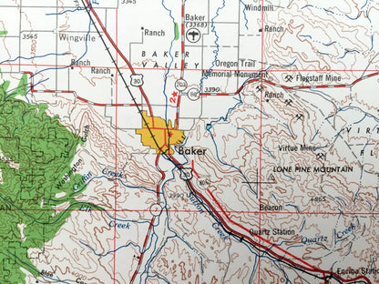 Antique Baker, Oregon 1955 US Geological Survey Topographic Map – Ontario, Wingville, Brogan, Whitman National Forest, Snake River, Idaho OR