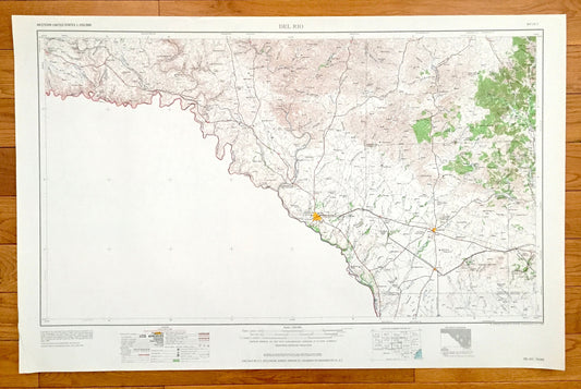 Antique Del Rio, Texas 1964 US Geological Survey Topographic Map – Brackettville, Spofford, Dabney, Cline, Comstock, Langtry, Camp Wood, TX