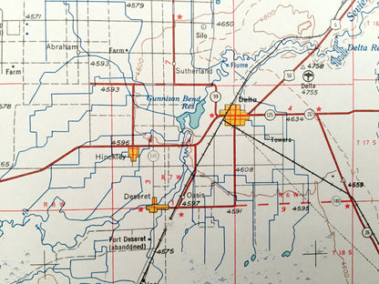 Antique Delta, Utah 1962 US Geological Survey Topographic Map – Oak City, Hinckley, Lynndyl, Holden, Scipio, Deseret, Dividend, Leamington