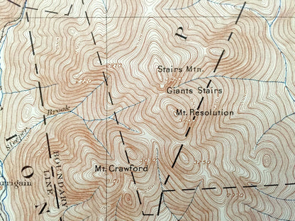 Antique Crawford Notch, New Hampshire 1896 US Geological Survey Topographic Map – Coos, Carroll, Grafton County, Bartlett White Mountains NH