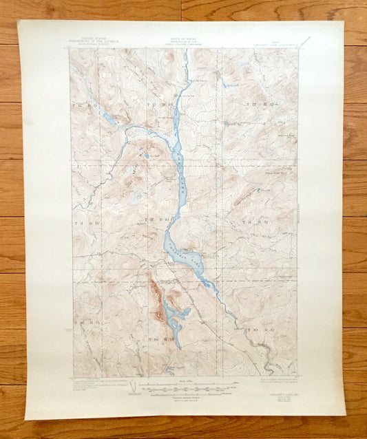 Antique Long Lake & Umsaskis Lake, Maine 1935 US Geological Survey Topographic Map – Aroostook County, Allagash River Grey Brook Mountain ME