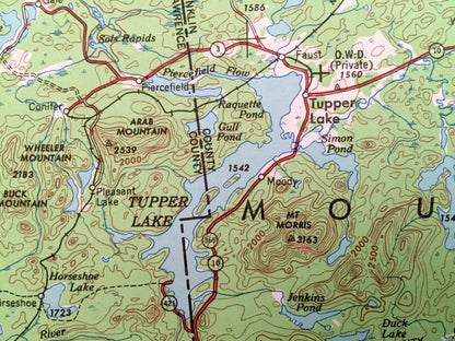 Antique Ogdensburg, New York, 1961 US Geological Survey Topographic Map – Massena, Malone, Potsdam, Canton, Gouverneur, Adirondack Mountains