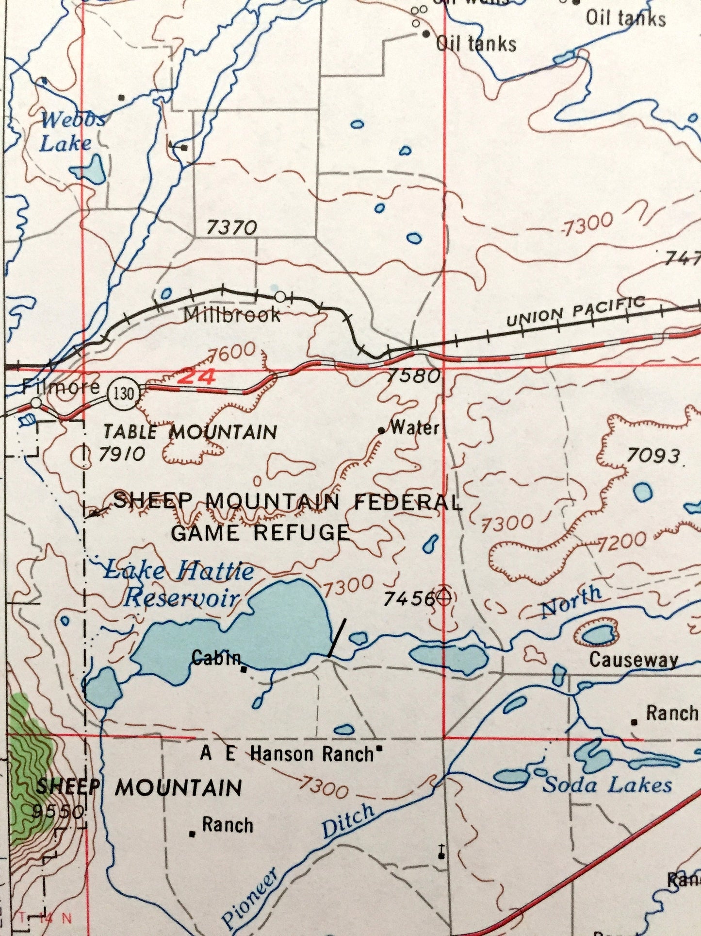Antique Cheyenne, Wyoming 1954 US Geological Survey Topographic Map – Laramie, Bosler, Pine Bluffs, Burns, Gleason, Diamond, La Grange