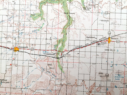 Antique O'Neill, Nebraska 1969 US Geological Survey Topographic Map – Atkinson, Bassett, Ainsworth, Stuart, Neligh Orchard Missouri River NE