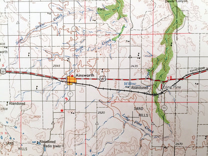 Antique O'Neill, Nebraska 1959 US Geological Survey Topographic Map – Atkinson, Bassett, Ainsworth, Stuart, Neligh Orchard Missouri River NE
