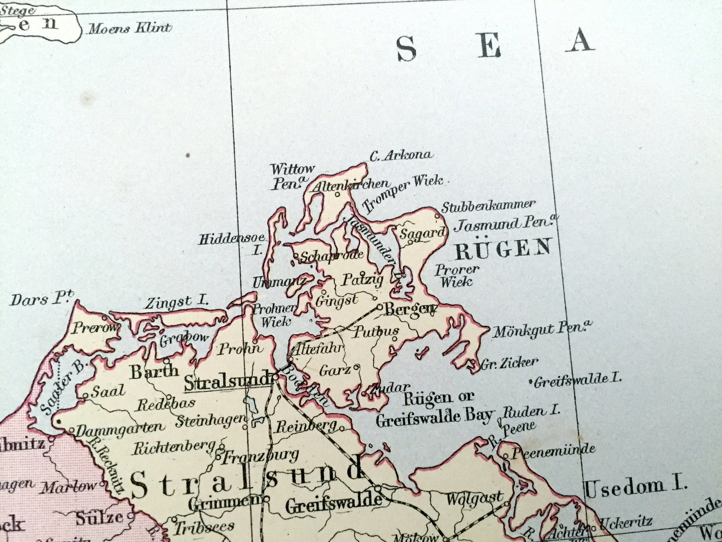 Antique 1888 German Empire Map from A & C Black's World Atlas – Germany, Czech Republic, France, Berlin, Munich, Stuttgart, Salzburg, Prague