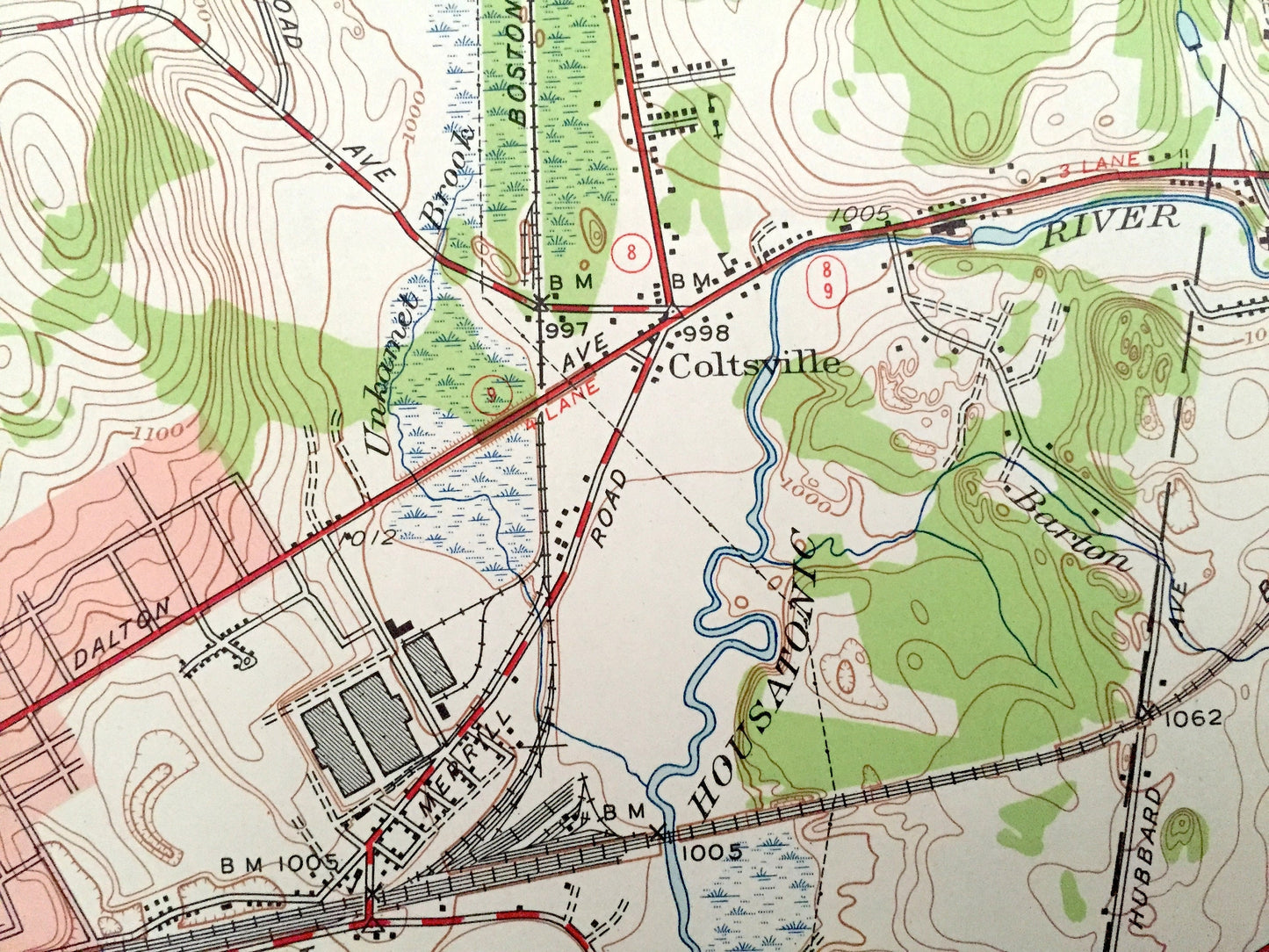 Antique Pittsfield East, Massachusetts 1944 US Geological Survey Topographic Map – Berkshire County, Lanesborough, Dalton, Hinsdale, Lenox