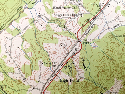 Antique Helenwood, Tennessee 1952 US Geological Survey Topographic Map – Scott County, New Haven, Oneida, High Point, Huntsville, New River