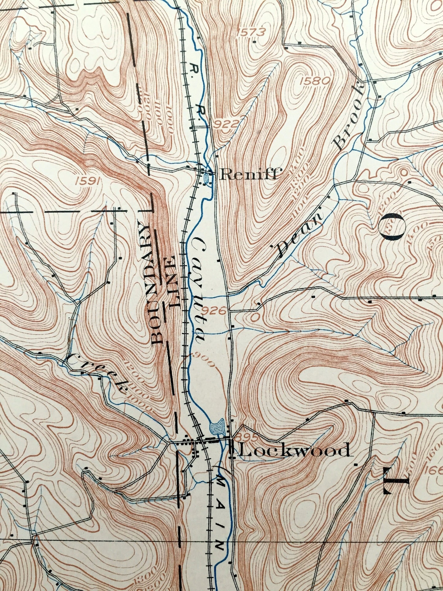 Antique Waverly, New York 1902 US Geological Survey Topographic Map – Wellsburg, Lockwood, Spencer, Tioga, Chemung, Schuyler County, Barton
