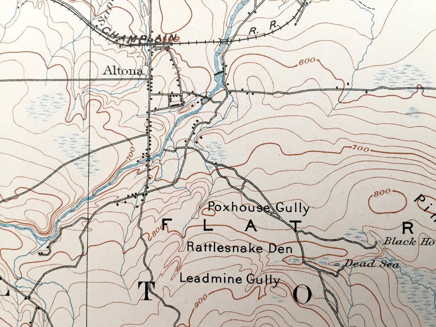 Antique Mooers, New York 1899 US Geological Survey Topographic Map – Adirondacks, Chazy, Champlain, Altona, Beekmantown, Clinton County, NY