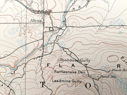 Antique Mooers, New York 1899 US Geological Survey Topographic Map – Adirondacks, Chazy, Champlain, Altona, Beekmantown, Clinton County, NY