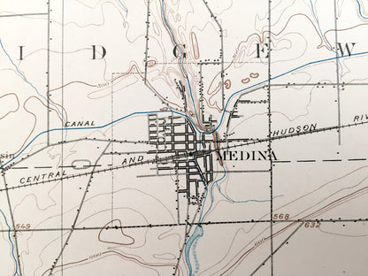 Antique Medina, New York 1897 US Geological Survey Topographic Map – Middleport, Knowlesville, Oakfield, Indian Falls, Tonawanda, Orleans Co