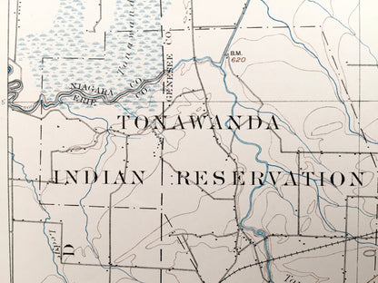 Antique Medina, New York 1897 US Geological Survey Topographic Map – Middleport, Knowlesville, Oakfield, Indian Falls, Tonawanda, Orleans Co