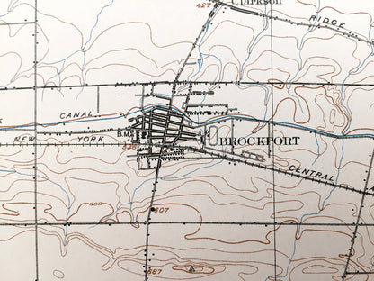 Antique Brockport, New York 1899 US Geological Survey Topographic Map – Monroe, Genesee, Orleans County, Spencerport, Bergen, Clarkson, Erie