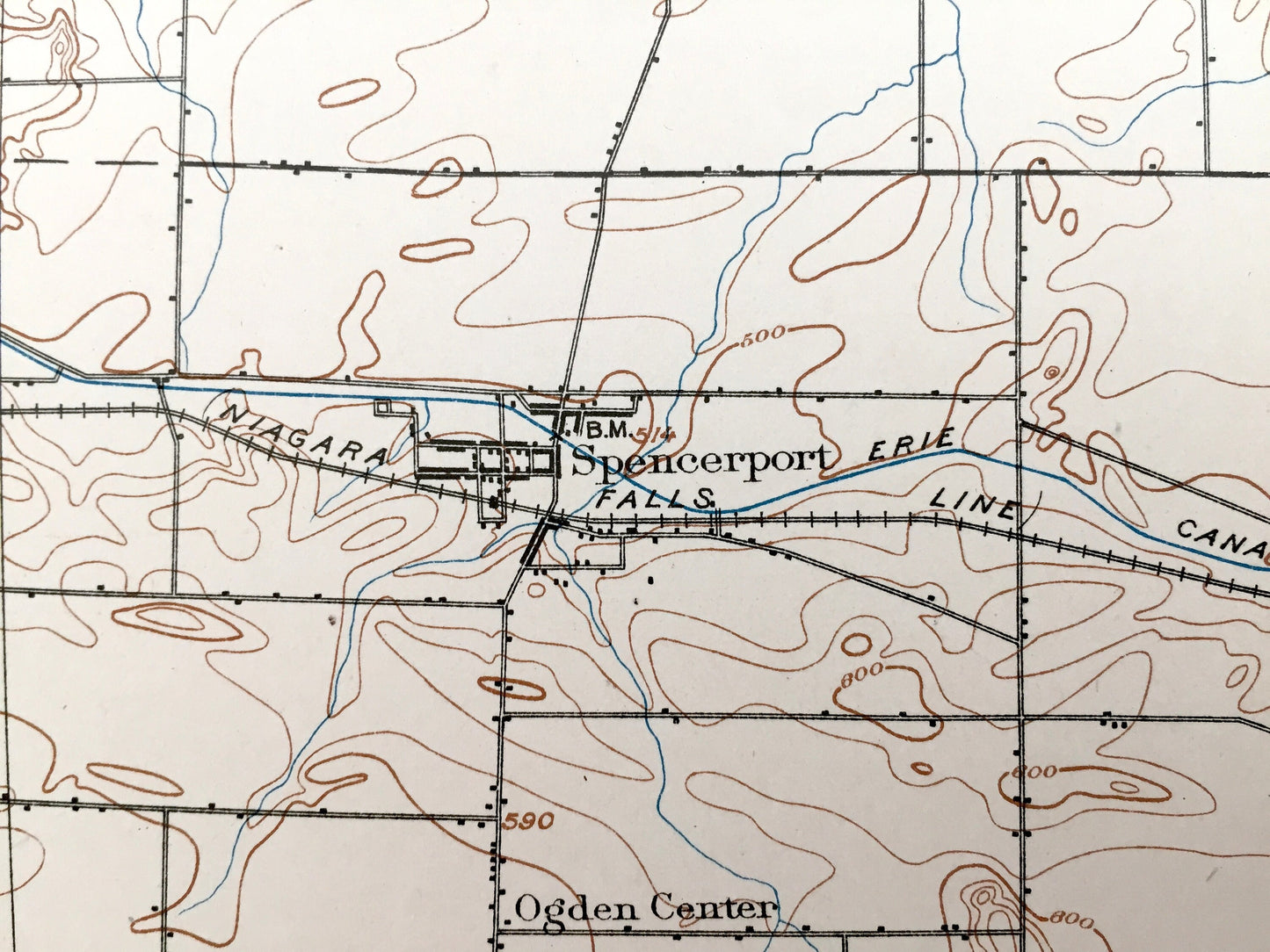 Antique Brockport, New York 1899 US Geological Survey Topographic Map – Monroe, Genesee, Orleans County, Spencerport, Bergen, Clarkson, Erie