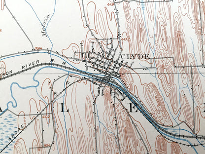 Antique Clyde, New York 1902 US Geological Survey Topographic Map – Wolcott, Rose, Lyons, Savannah, Huron, Wayne, Ontario, Seneca County, NY