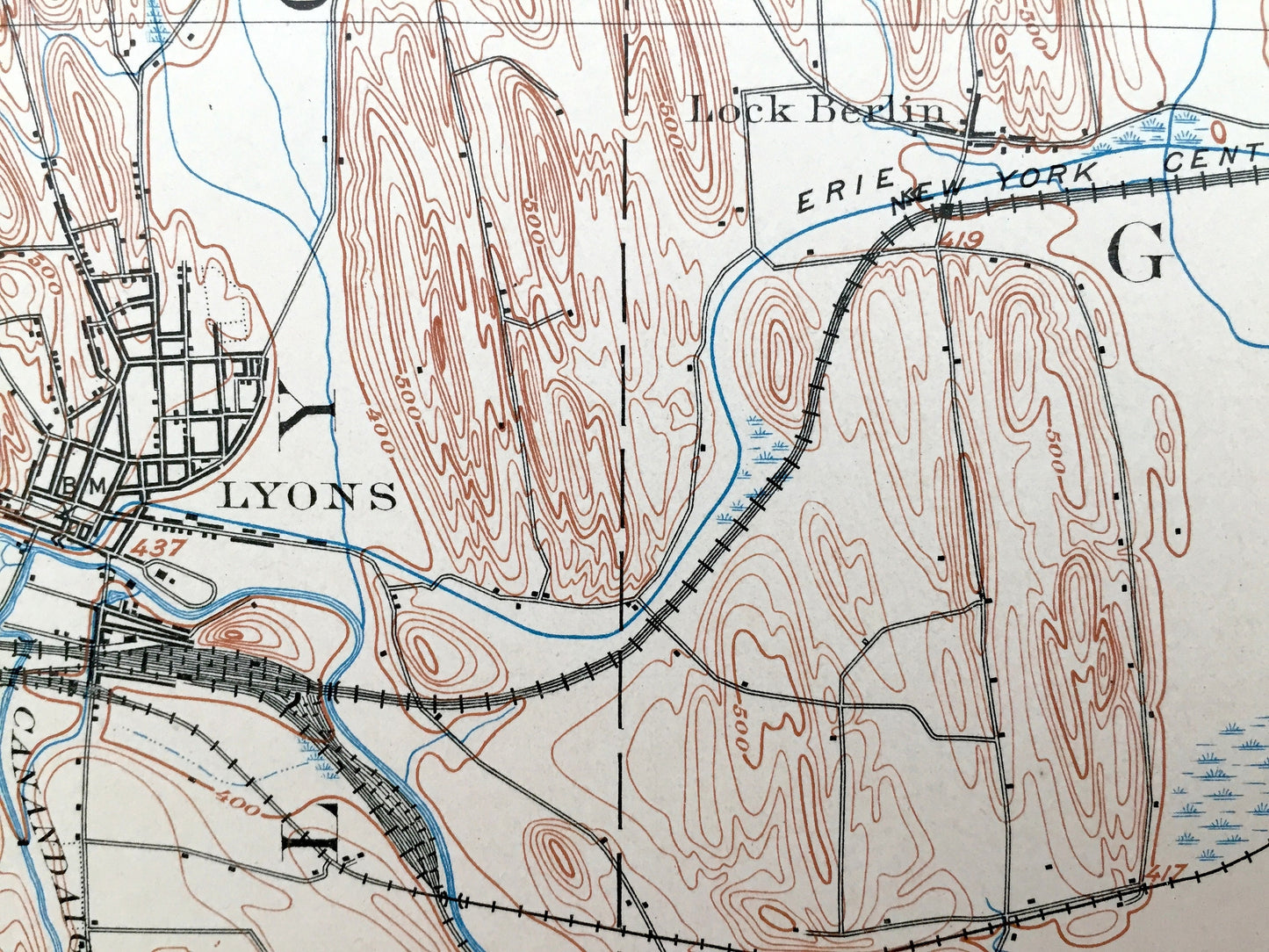 Antique Clyde, New York 1902 US Geological Survey Topographic Map – Wolcott, Rose, Lyons, Savannah, Huron, Wayne, Ontario, Seneca County, NY