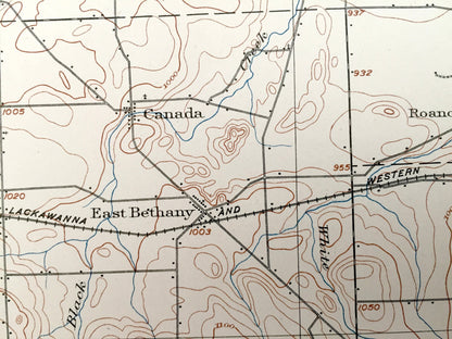 Antique Batavia, New York 1904 US Geological Survey Topographic Map – Alexander, Stafford, Pavilion, Dale, Warsaw, Genesee, Wyoming County