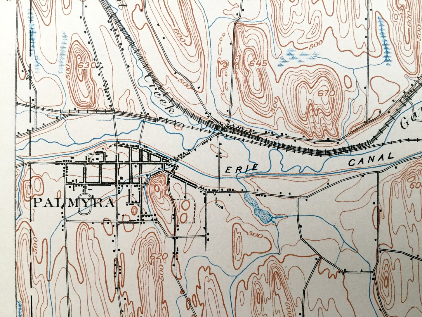 Antique Palmyra, New York 1902 US Geological Survey Topographic Map – Wayne County, Williamson, Sodus, Marion, Arcadia, Lyons, Manchester NY
