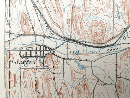 Antique Palmyra, New York 1902 US Geological Survey Topographic Map – Wayne County, Williamson, Sodus, Marion, Arcadia, Lyons, Manchester NY