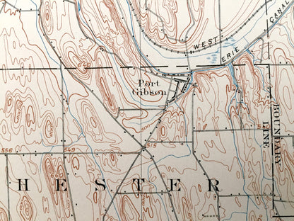 Antique Palmyra, New York 1902 US Geological Survey Topographic Map – Wayne County, Williamson, Sodus, Marion, Arcadia, Lyons, Manchester NY
