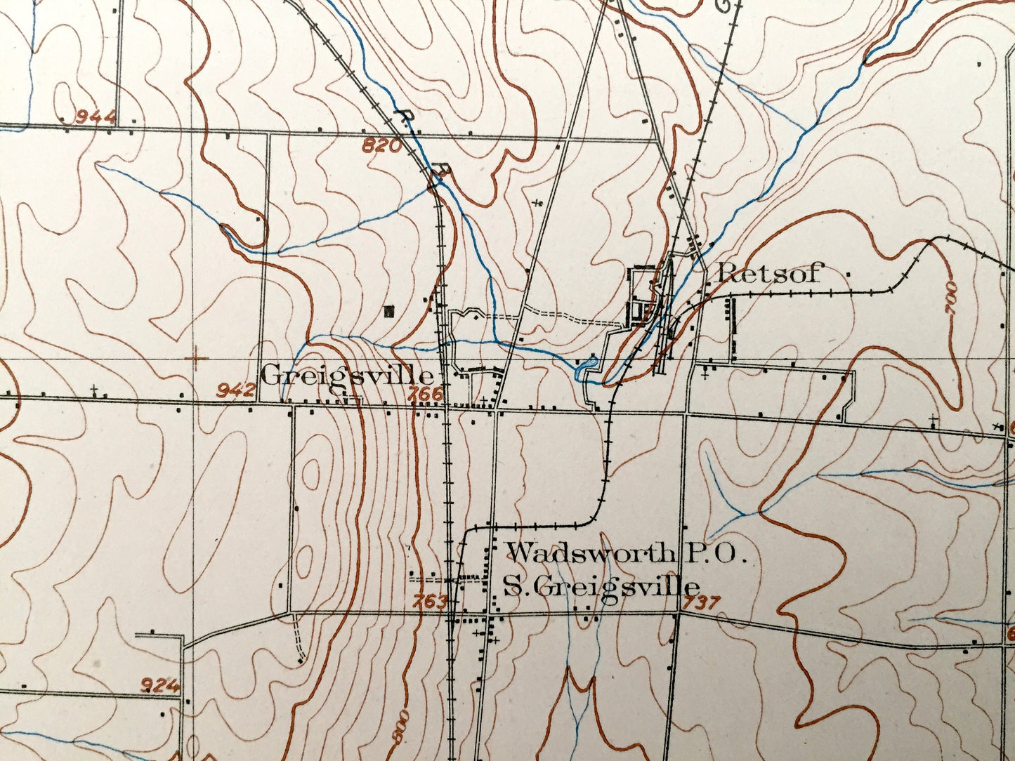 Antique Caledonia, New York 1904 US Geological Survey Topographic Map – Le Roy, Piffard, Retsof, Geneseo, Fowlerville, York, Livingston, NY