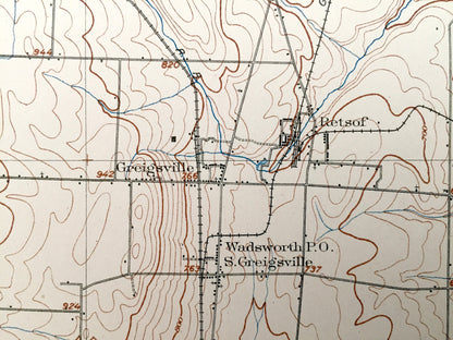 Antique Caledonia, New York 1904 US Geological Survey Topographic Map – Le Roy, Piffard, Retsof, Geneseo, Fowlerville, York, Livingston, NY
