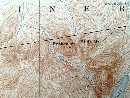Antique Thirteenth Lake, New York 1898 US Geological Survey Topographic Map – Adirondacks, Indian Lake, Garnet, Johnsburg, Warren County NY
