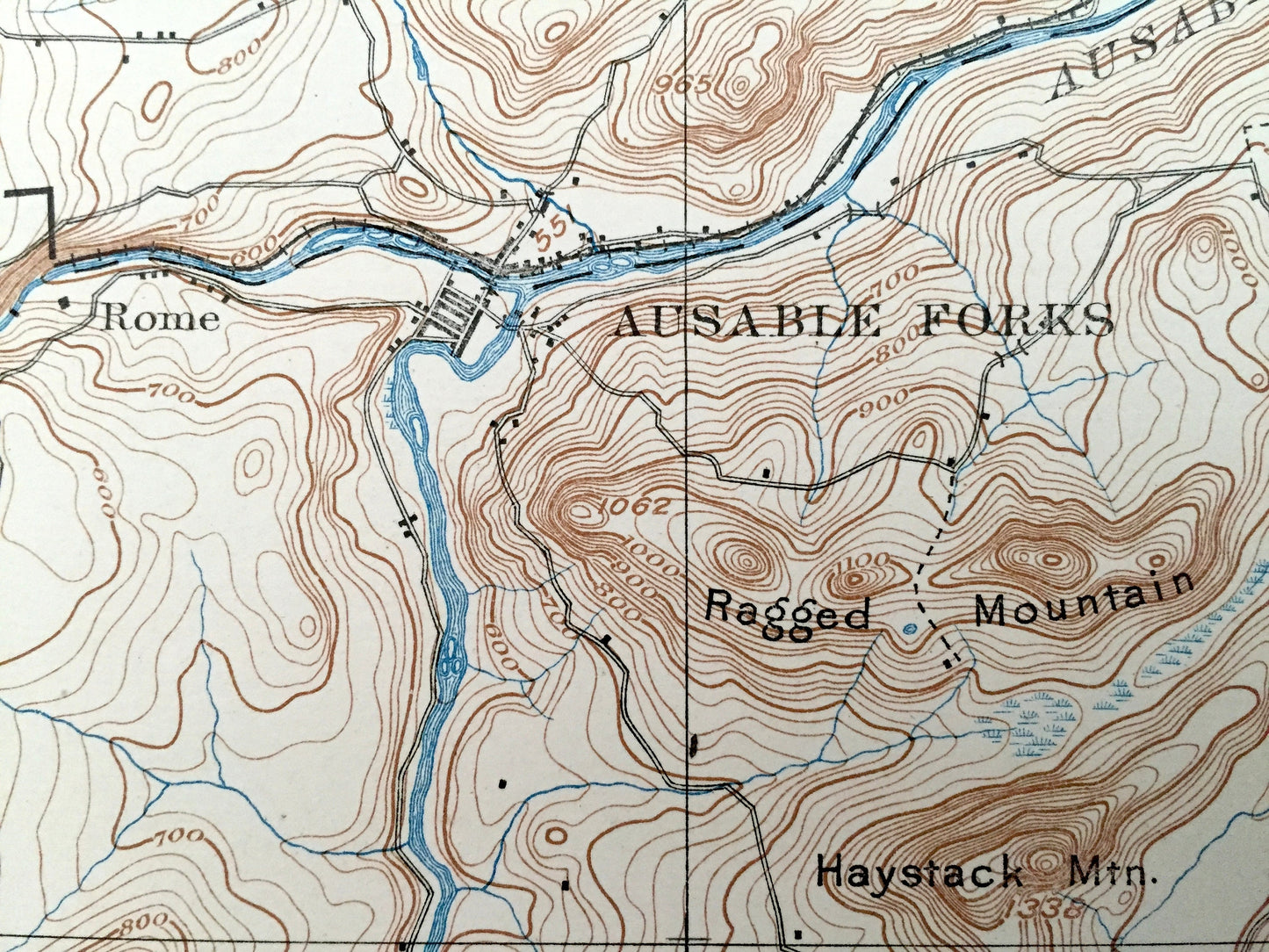 Antique Au Sable Forks, New York 1895 US Geological Survey Topographic Map – Adirondacks, Black Brook, Rome, Lewis, Jay, Chesterfield, NY