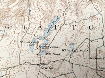 Antique Hoosick Falls, New York 1897 US Geological Survey Topographic Map – Petersburgh, Walloomsac, Eagle Bridge, Washington, Rennselaer NY