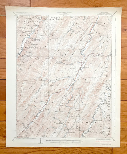 Antique Circleville, West Virginia 1924 US Geological Survey Topographic Map – Pendleton County, Mill Run, Franklin, Sugar Grove, Johnstown