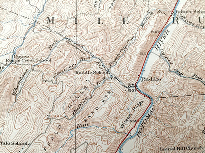 Antique Circleville, West Virginia 1924 US Geological Survey Topographic Map – Pendleton County, Mill Run, Franklin, Sugar Grove, Johnstown