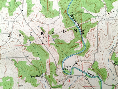 Antique Perryton, Ohio 1962 US Geological Survey Topographic Map – Licking County, Jackson, Fallsbury, Pike, Pleasant Valley, Ashcraft Ridge