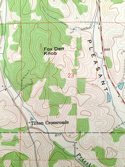 Antique Perryton, Ohio 1962 US Geological Survey Topographic Map – Licking County, Jackson, Fallsbury, Pike, Pleasant Valley, Ashcraft Ridge