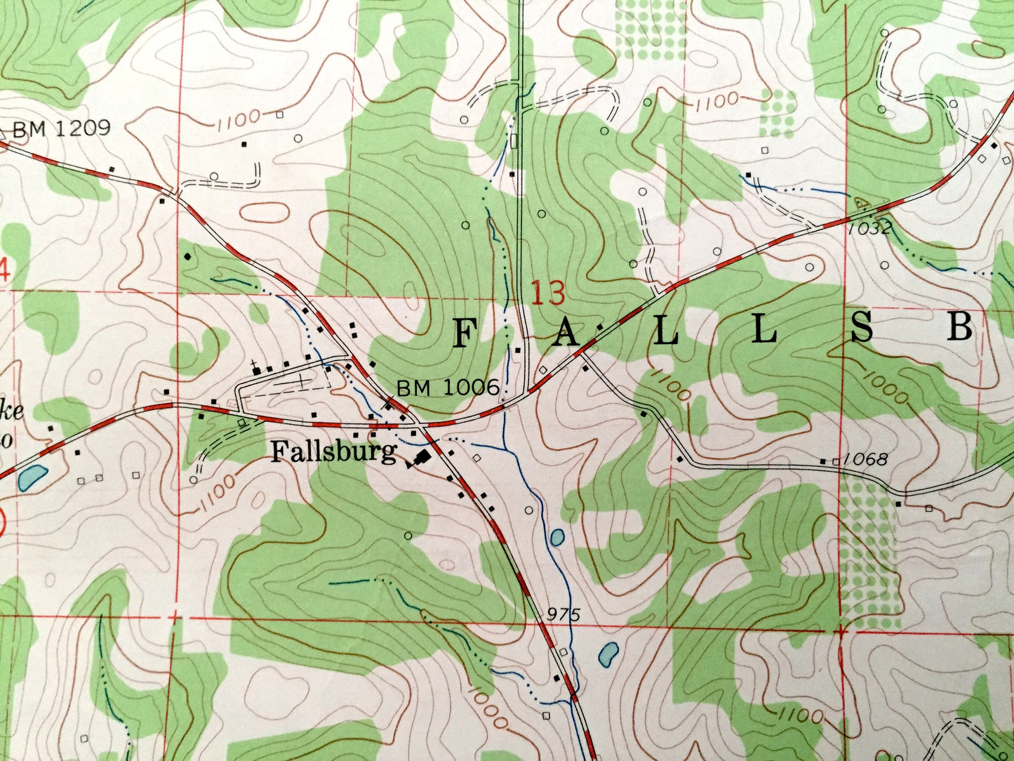 Antique Perryton, Ohio 1962 US Geological Survey Topographic Map – Licking County, Jackson, Fallsbury, Pike, Pleasant Valley, Ashcraft Ridge