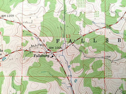 Antique Perryton, Ohio 1962 US Geological Survey Topographic Map – Licking County, Jackson, Fallsbury, Pike, Pleasant Valley, Ashcraft Ridge