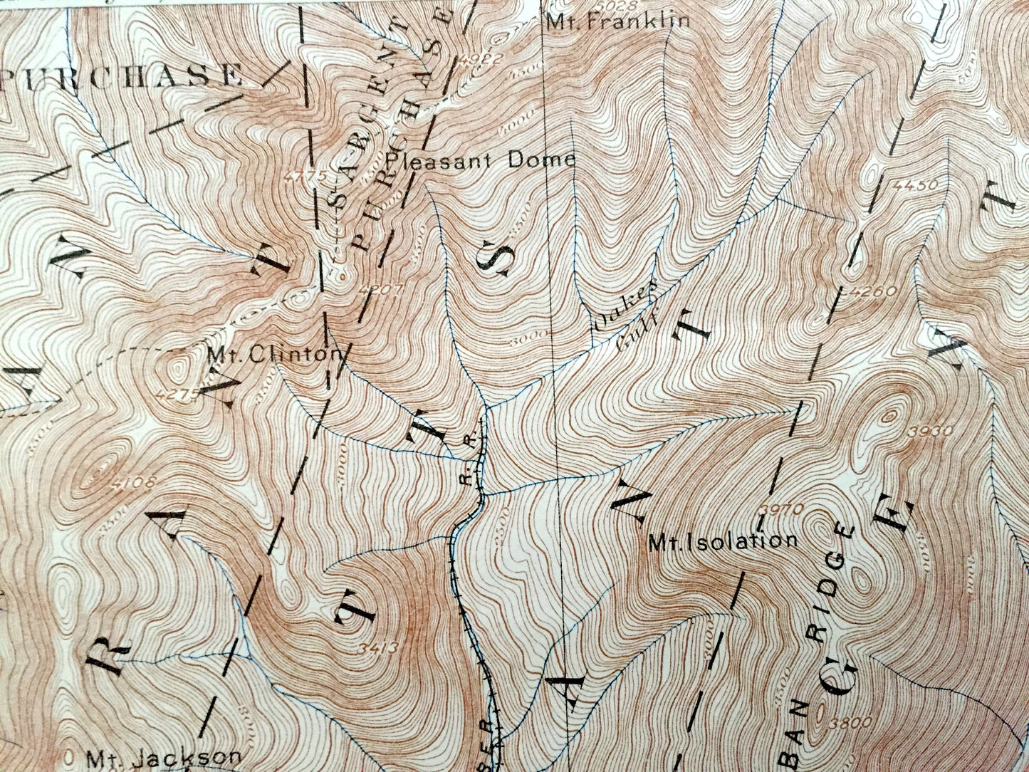 Antique Crawford Notch, New Hampshire 1896 US Geological Survey Topographic Map – Coos, Carroll, Grafton County, Bartlett White Mountains NH