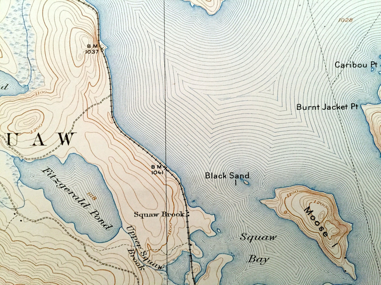 Antique Moosehead Lake, Maine 1922 US Geological Survey Topographic Map – Greenville, Big Squaw, Mt Kineo, Somerset, Piscataquis County, ME
