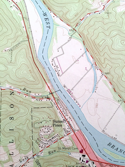 Antique Lock Haven, Pennsylvania 1965 US Geological Survey Topographic Map – Clinton County, Flemington, Woodward, Gallagher, Dunnstable, PA