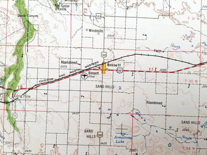 Antique O'Neill, Nebraska 1959 US Geological Survey Topographic Map – Atkinson, Bassett, Ainsworth, Stuart, Neligh Orchard Missouri River NE