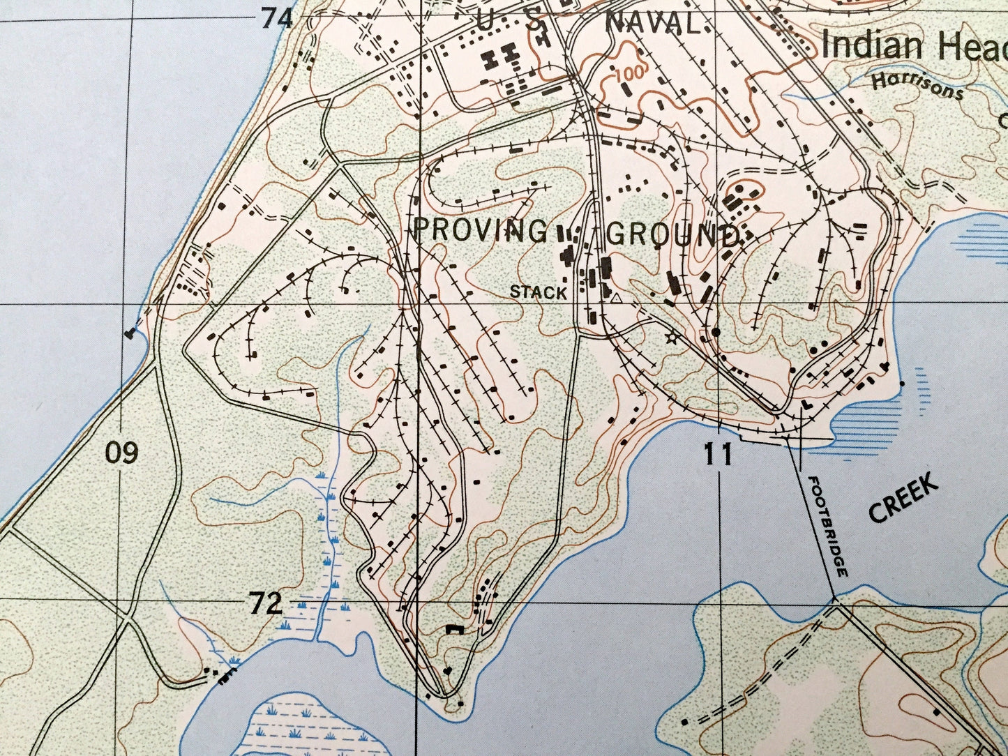 Antique Indian Head, Maryland & VA 1949 US Geological Survey Topographic Map – Charles County, Potomac Heights, Marbury, Glymont, Doncaster