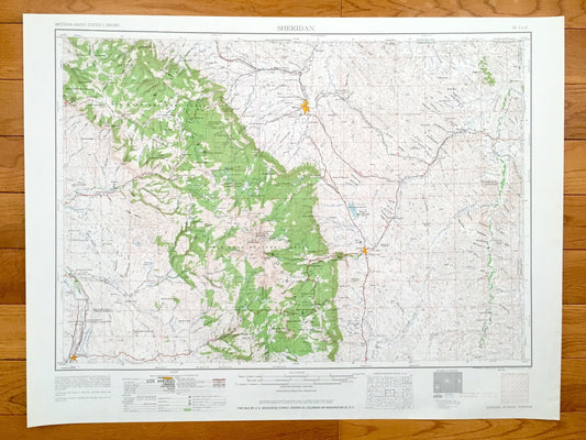 Antique Sheridan, Wyoming 1962 US Geological Survey Topographic Map – Buffalo, Worland, Manderson, Hyattville, Kleenburn, Big Horn Forest WY