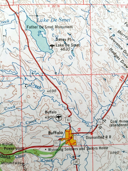 Antique Sheridan, Wyoming 1962 US Geological Survey Topographic Map – Buffalo, Worland, Manderson, Hyattville, Kleenburn, Big Horn Forest WY