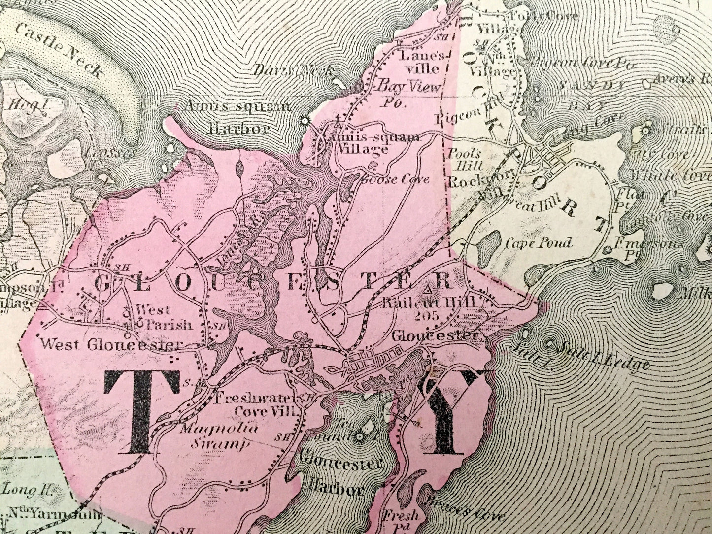 Antique 1871 Essex & Norfolk County, Massachusetts Topographical Map from Stedman Brown Lyon Atlas – Boston, Salem, Newburyport, Ipswich, MA