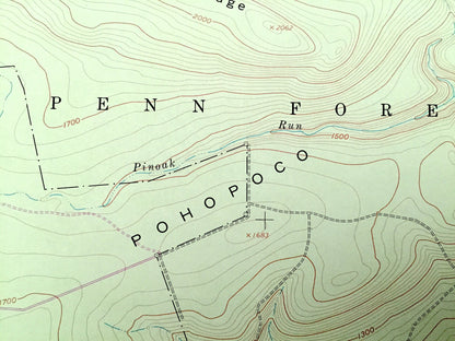 Antique Pohopoco Mountain, Pennsylvania 1960 US Geological Survey Topographic Map – Carbon, Monroe County, Penn Forest, Polk, Jonas, PA