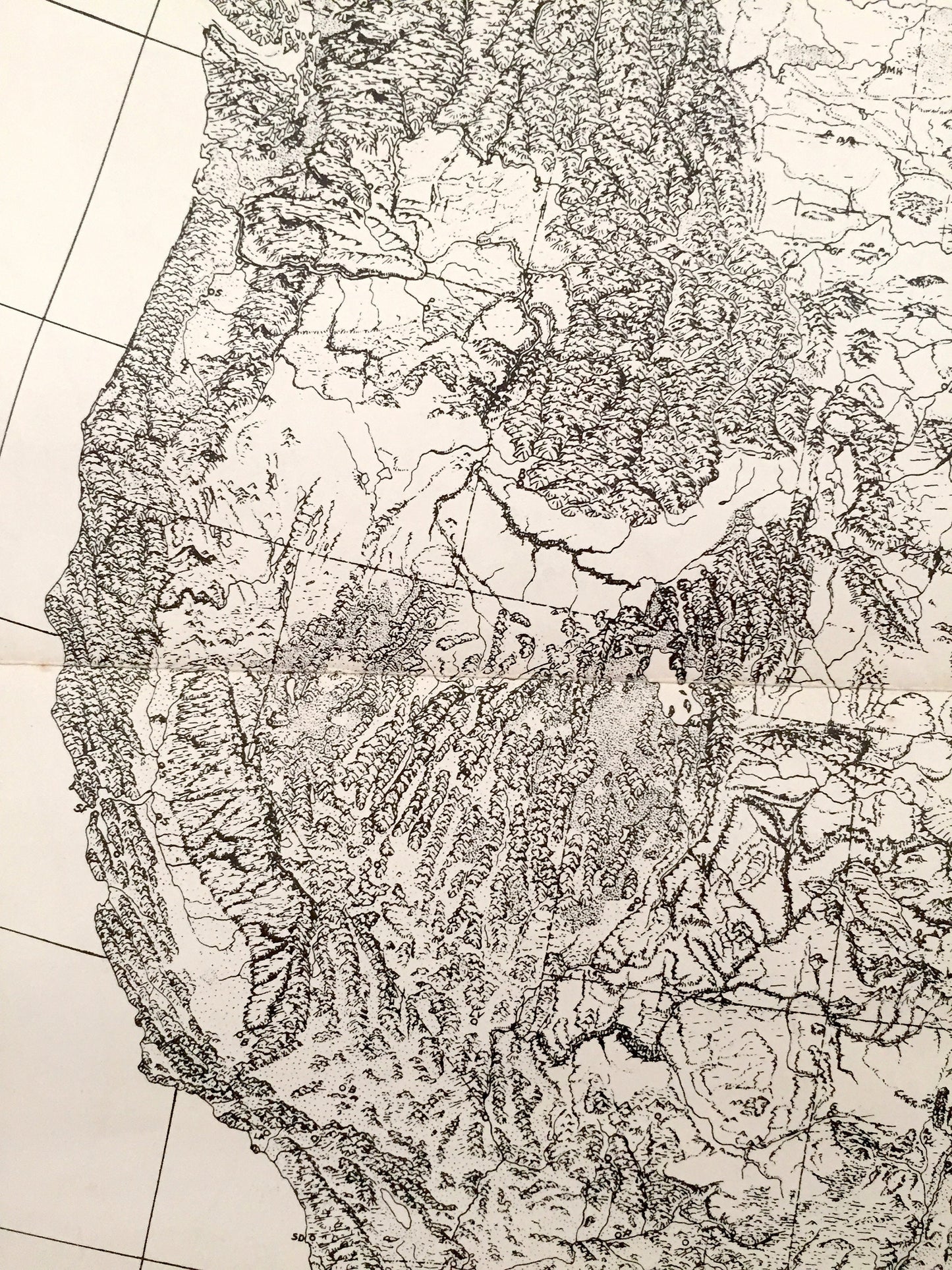 Antique 1948 Physiographic Diagram and Provinces of North America – United States, Canada, Mexico, West Indies, Greenland, Antilles