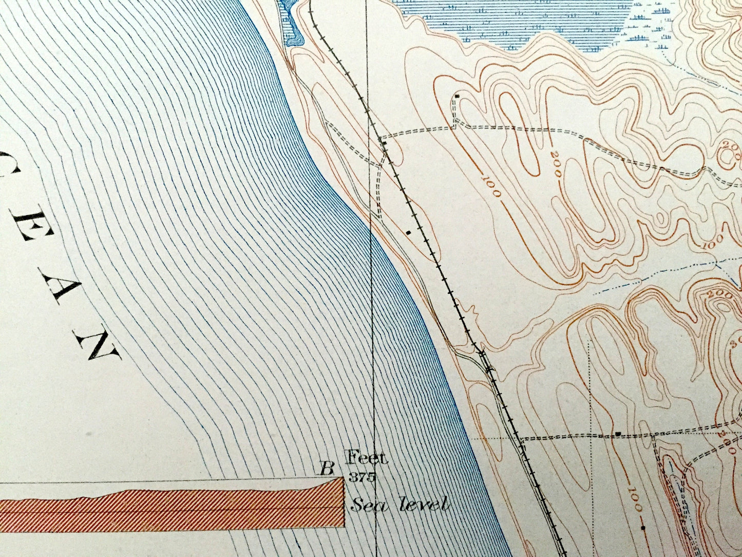 Antique Oceanside, California 1901 US Geological Survey Topographic Map – San Luis Rey, Encinitas, Escondido, Carlsbad, Los Angeles Junction