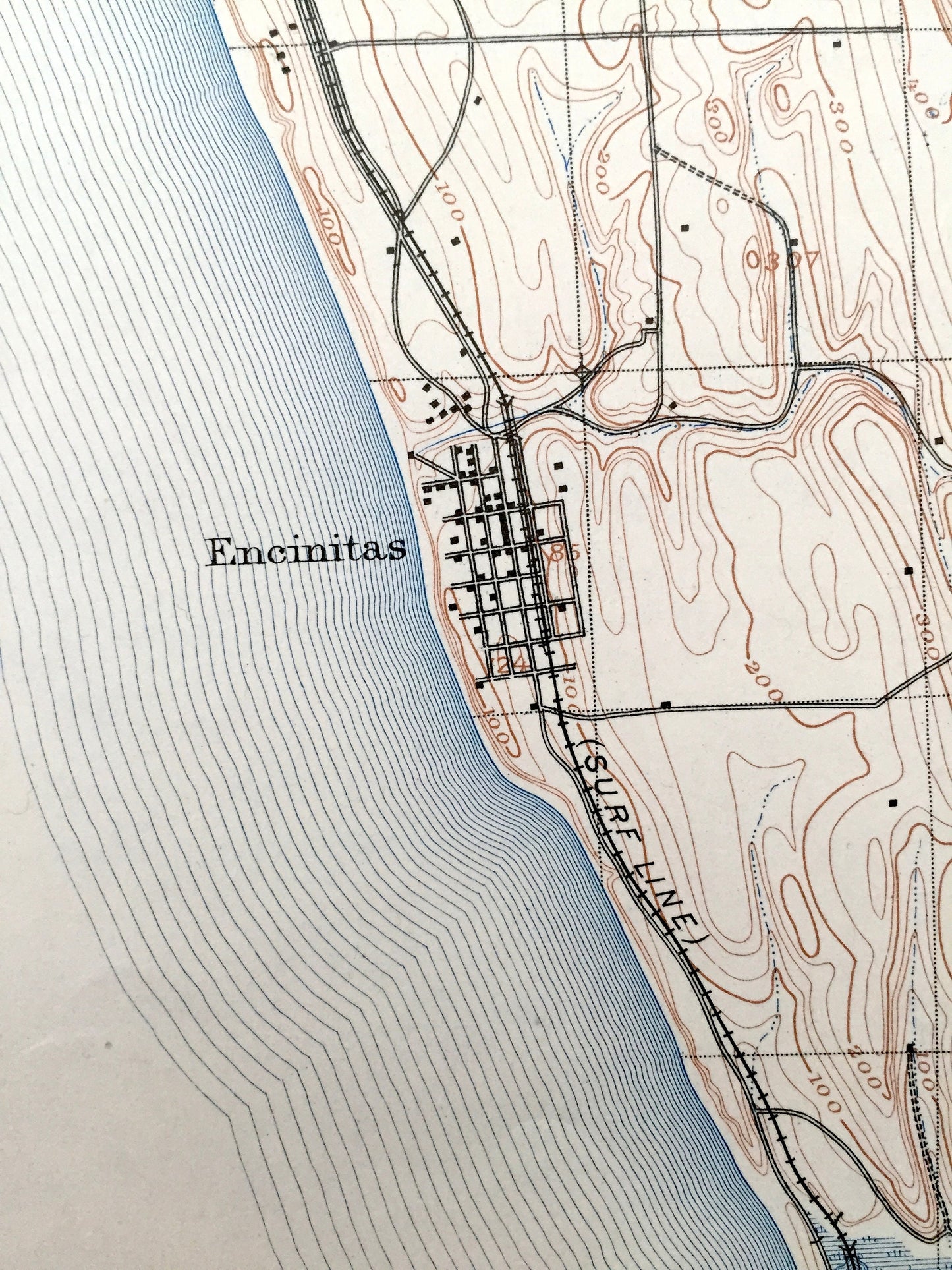 Antique Oceanside, California 1898 US Geological Survey Topographic Map – San Luis Rey, Encinitas, Escondido, Carlsbad, Santa Rosa, Merle CA
