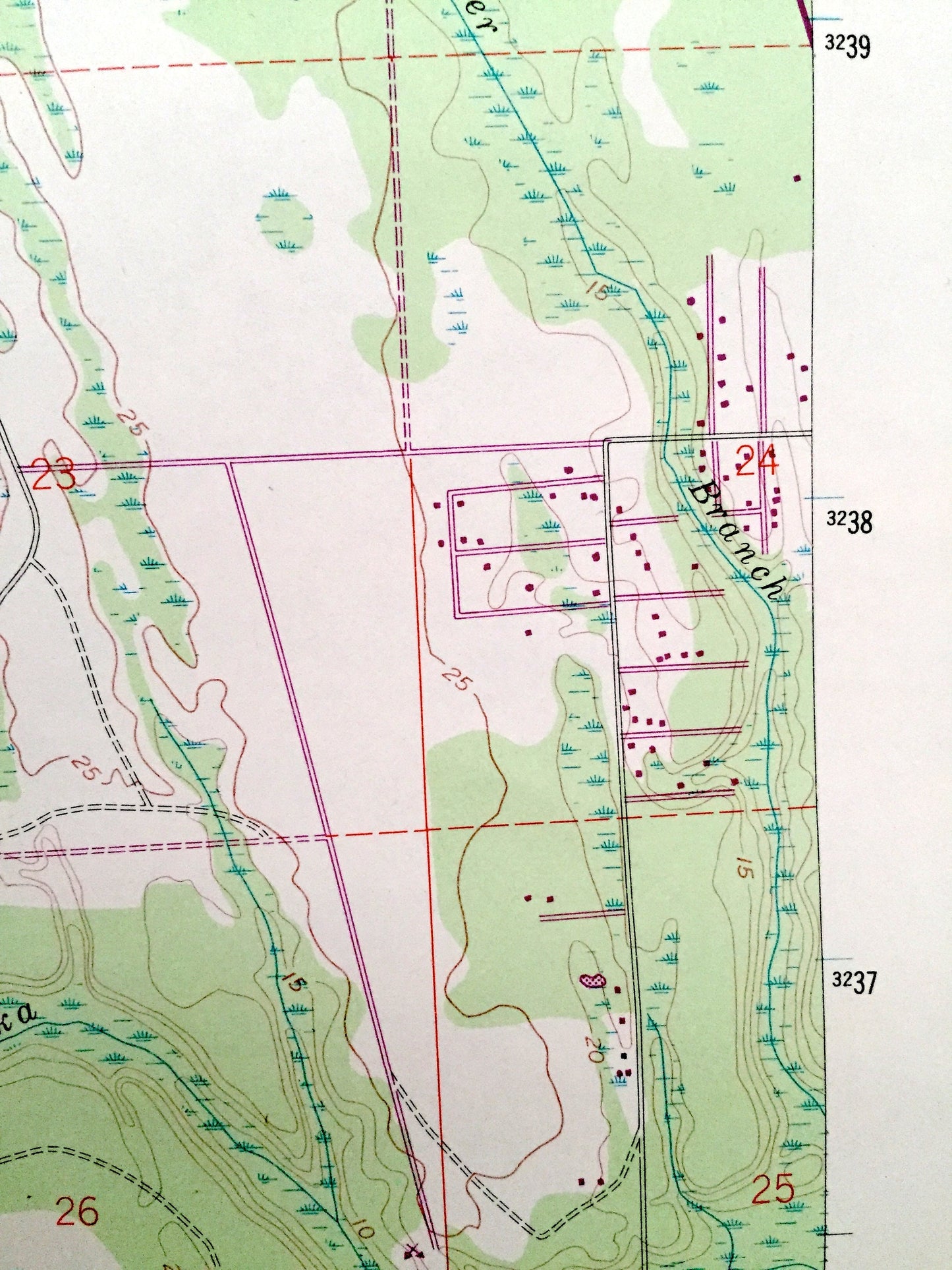 Antique Favoretta, Florida 1956 US Geological Survey Topographic Map – Flagler, Volusia County, National Gardens, Hull Cypress Swamp